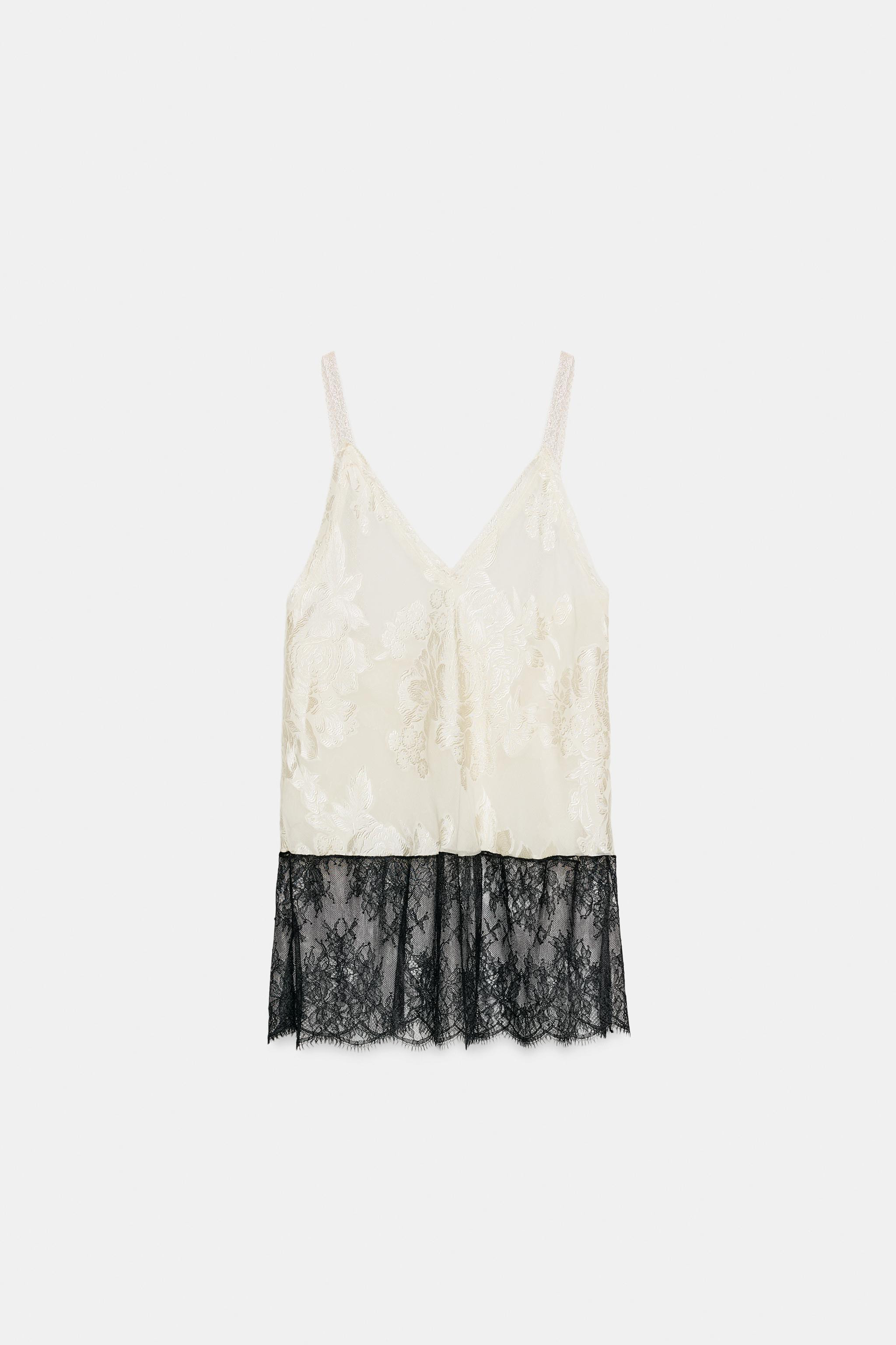 ZW COLLECTION SILK JACQUARD CAMI TOP | Zara UK