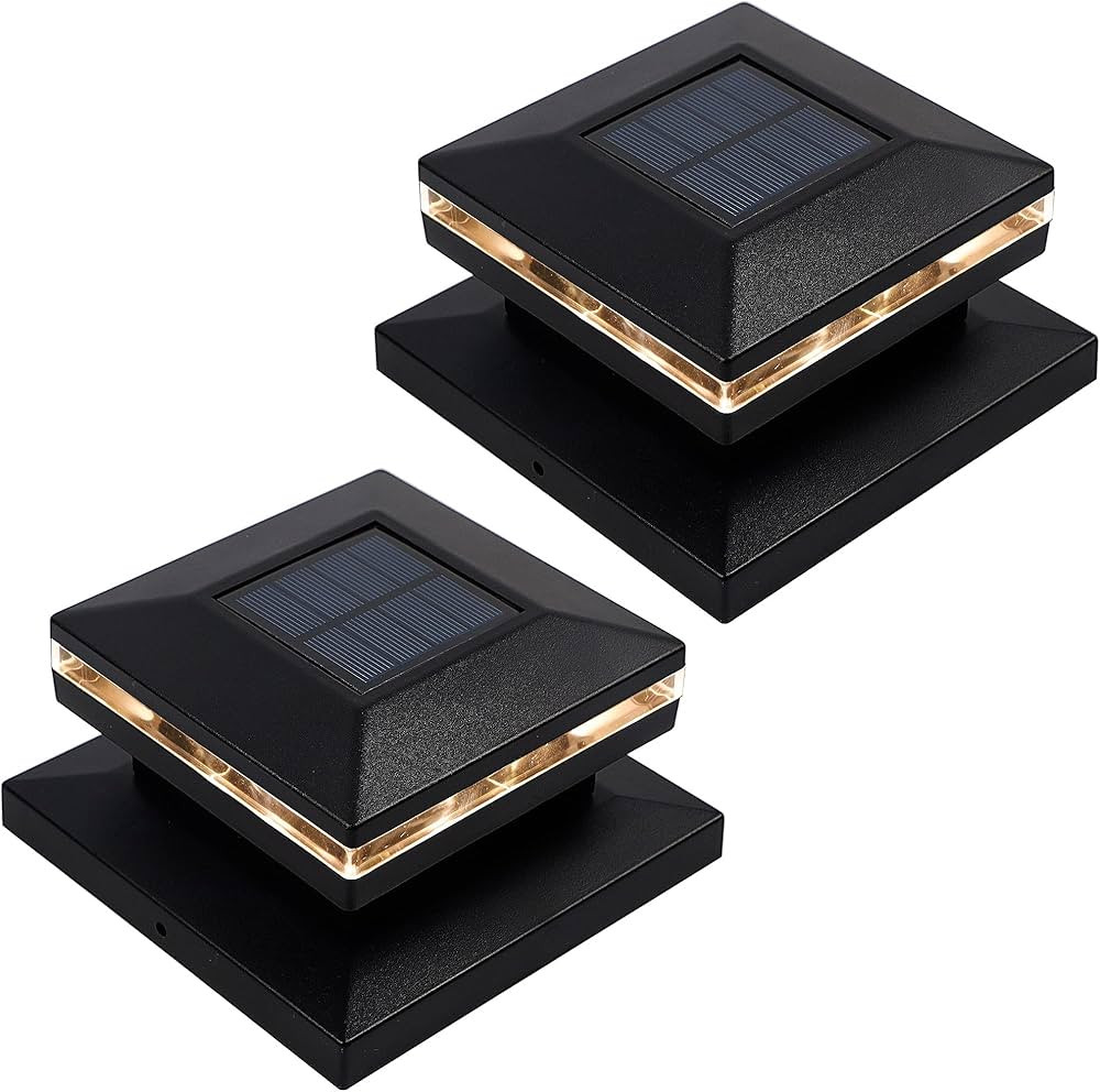 MAGGIFT 15 Lumen Solar Post Lights, Outdoor Post Cap Light for Fence Deck or Patio, Solar Powered... | Amazon (US)