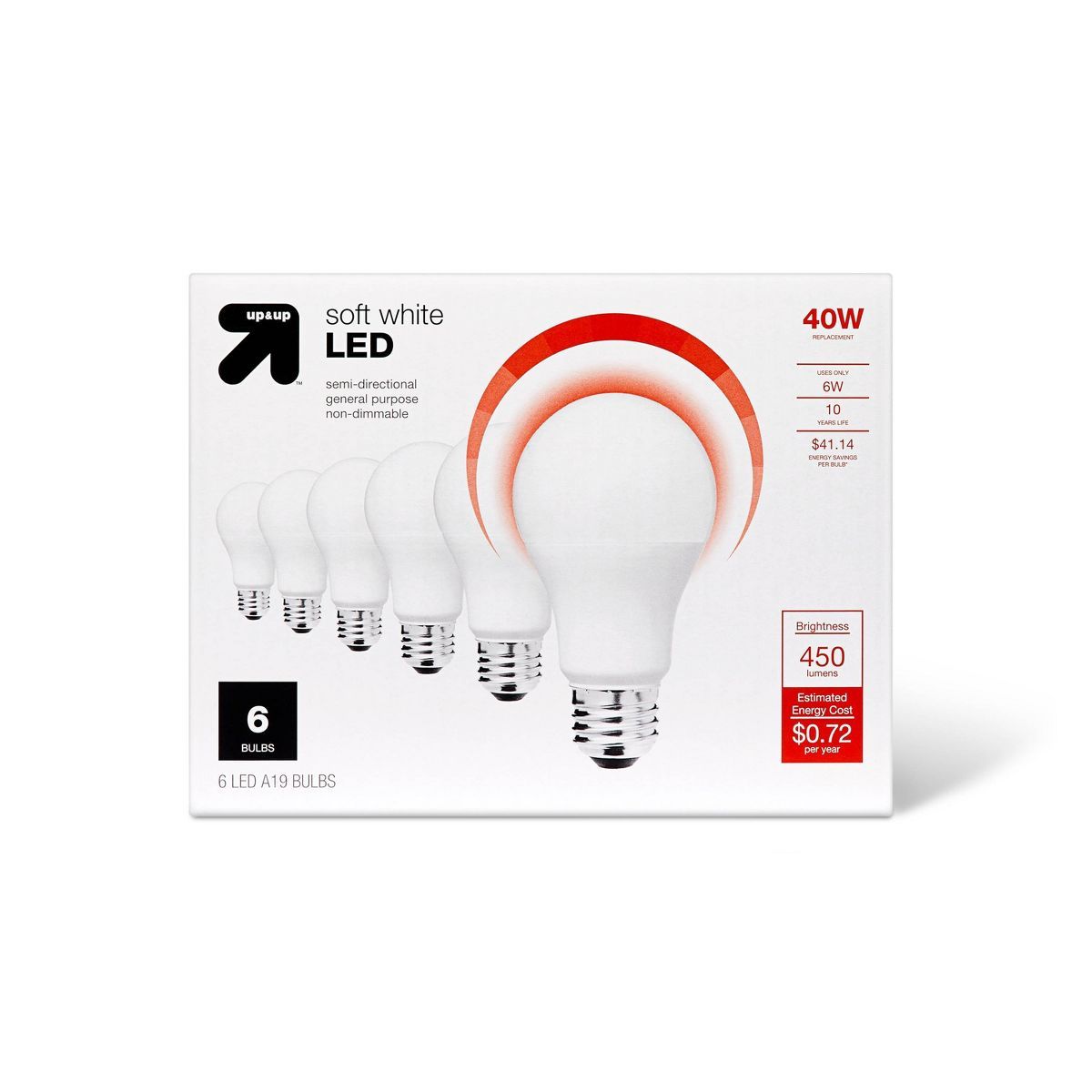LED 40W 6pk Light Bulbs Soft White - up & up™ | Target