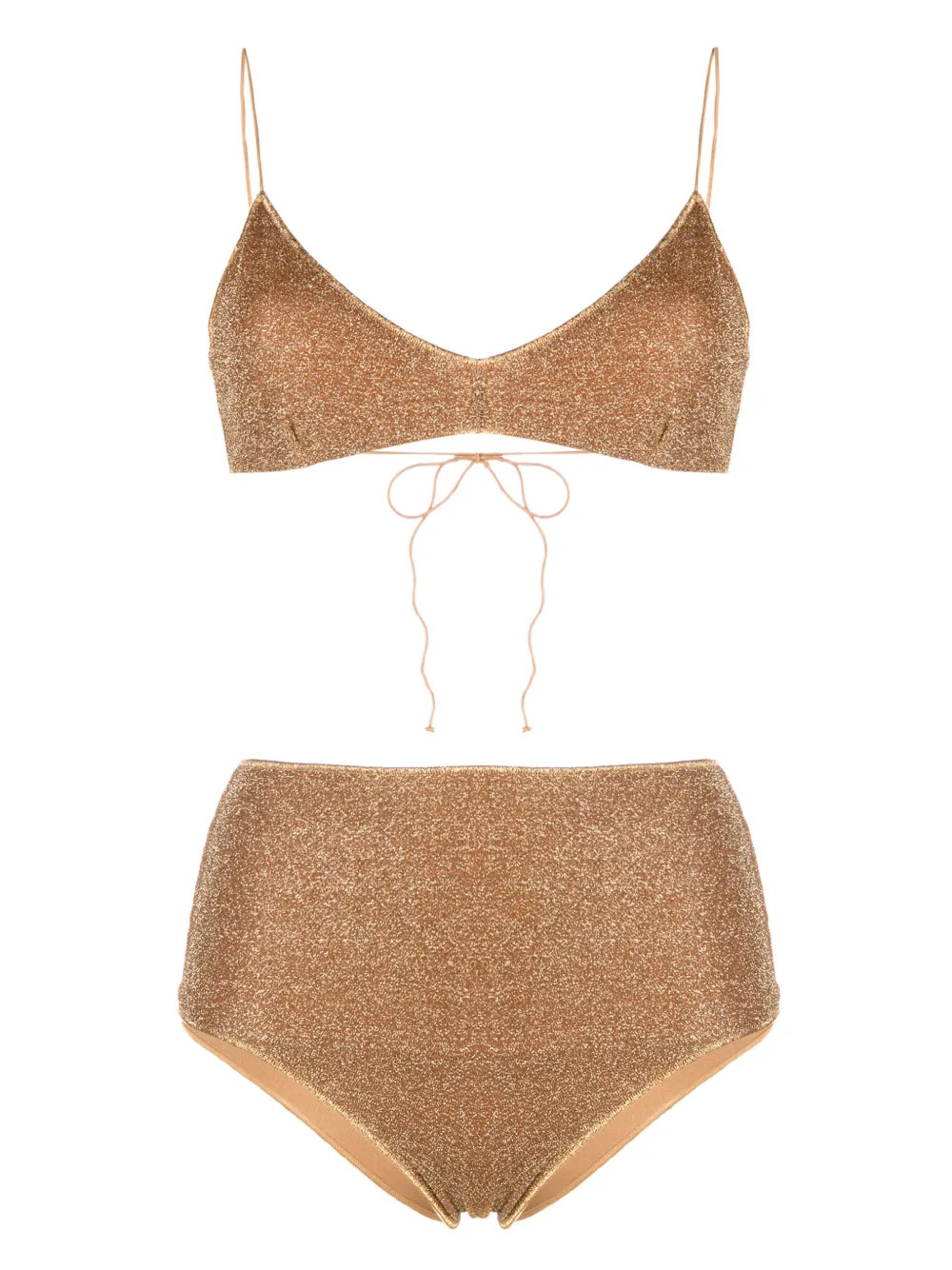 Oséree Lumière triangle-cup Lurex Bikini - Farfetch | Farfetch Global