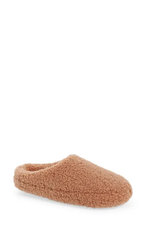 Madewell Faux Shearling Scuff Slippers in Ground Clay at Nordstrom, Size 5 | Nordstrom
