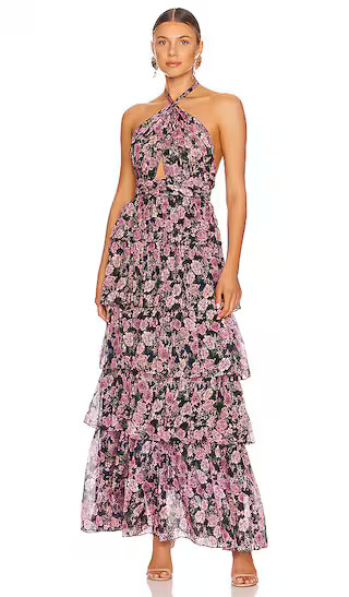 Evina Midi Dress in Mulberry Rose | Revolve Clothing (Global)