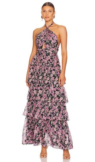 Evina Midi Dress in Mulberry Rose | Revolve Clothing (Global)
