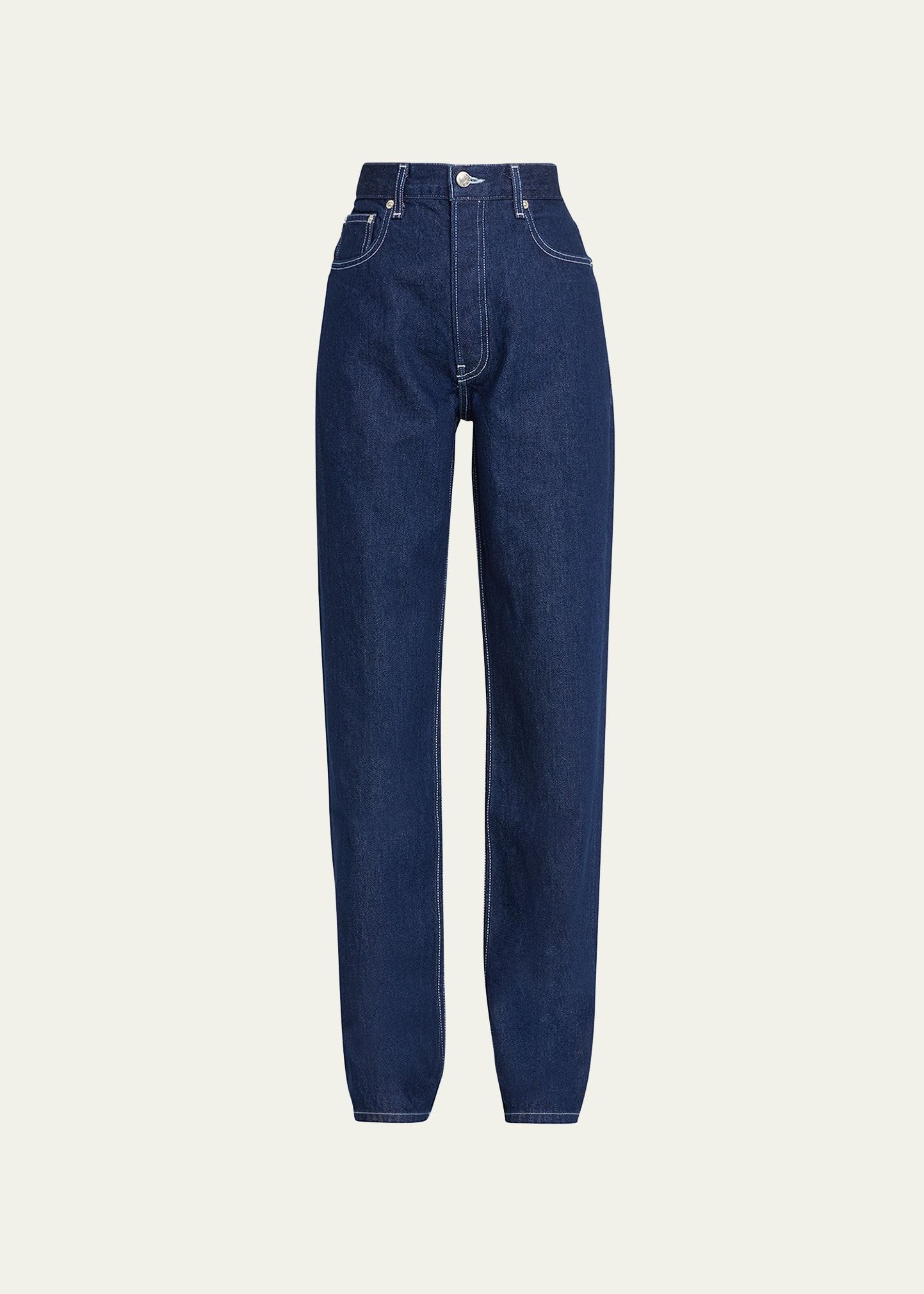 EB DENIM High-Rise Straight Tapered Jeans | Bergdorf Goodman