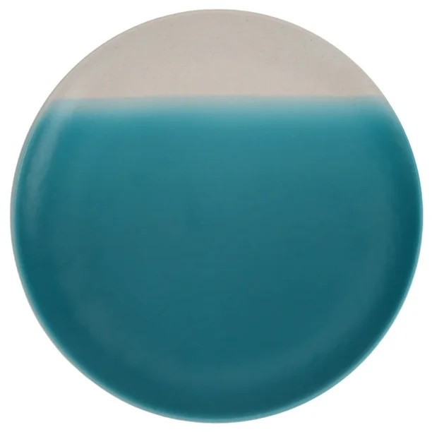 Mainstays 10.4-inch Bamboo Melamine Round Dinner Plate, Teal Dip - Walmart.com | Walmart (US)