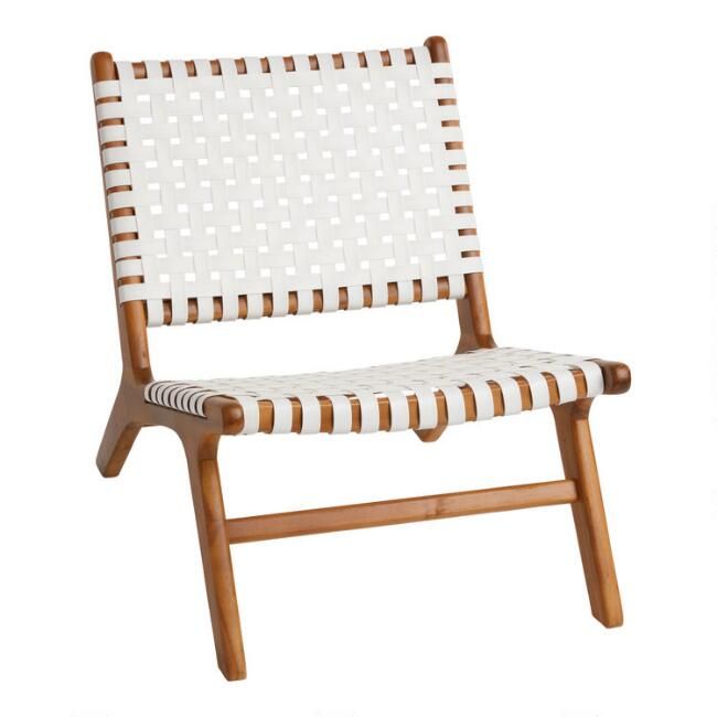 White Strap Girona Outdoor Accent Chair Set of 2 | World Market