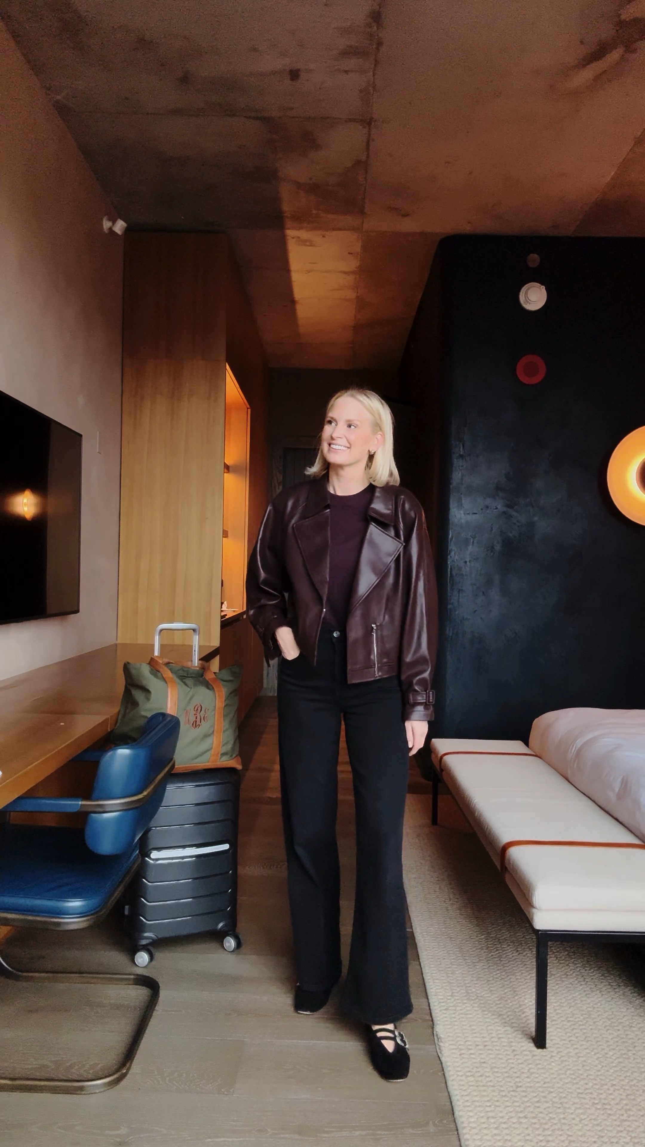 Today’s look for brunch and my flight home! Wearing a small in the jacket and tee. Jeans and flats fit true to size! 

#LTKFindsUnder50 #LTKStyleTip #LTKShoeCrush