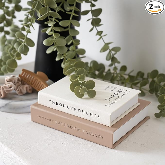 KIBAGA Beautiful Bathroom Decor Books – Set of 2 Modern Books for Your Bath Shelf - Funny Restr... | Amazon (US)