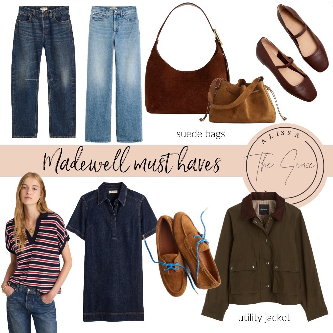 My fall must haves at Madewell 🤎
20% off when you shop through the LTK app this weekend 
I’m loving their suede bags at a great price point 👜 flats for on the go and their denim is always a great go to 

#LTKxMadewell #LTKFindsUnder100 #LTKSaleAlert
