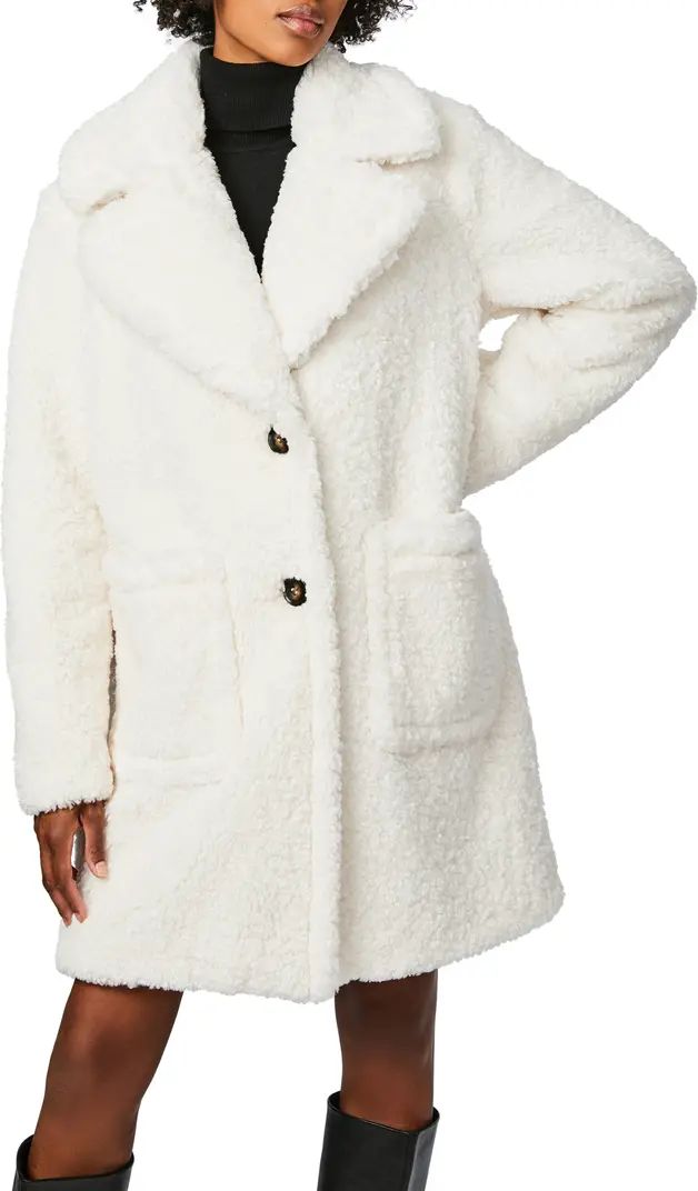 Bernardo Unreal Teddy Wool Blend Faux Fur Coat | Nordstrom | Nordstrom