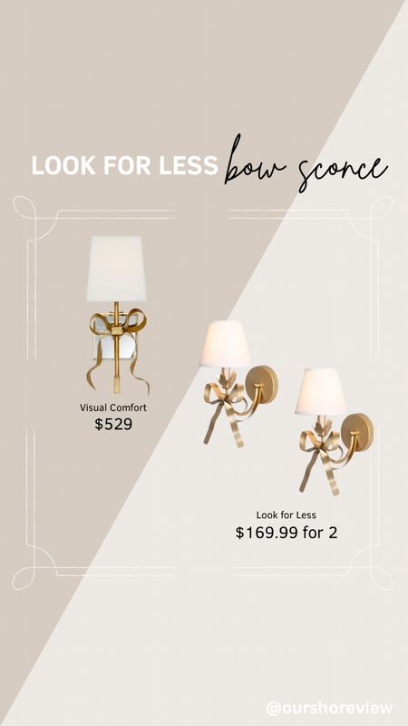 Brass bow sconce - beautiful lighting for a nursery or a girls room. Found a look for less for the Kate Spade Visual Comfort light.  

#LTKstyletip #LTKhome #LTKsalealert