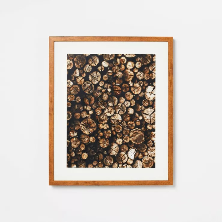 20" x 24" Wood Rings Framed Under Plexi Print Brown - Threshold™ designed with Stud... | Target