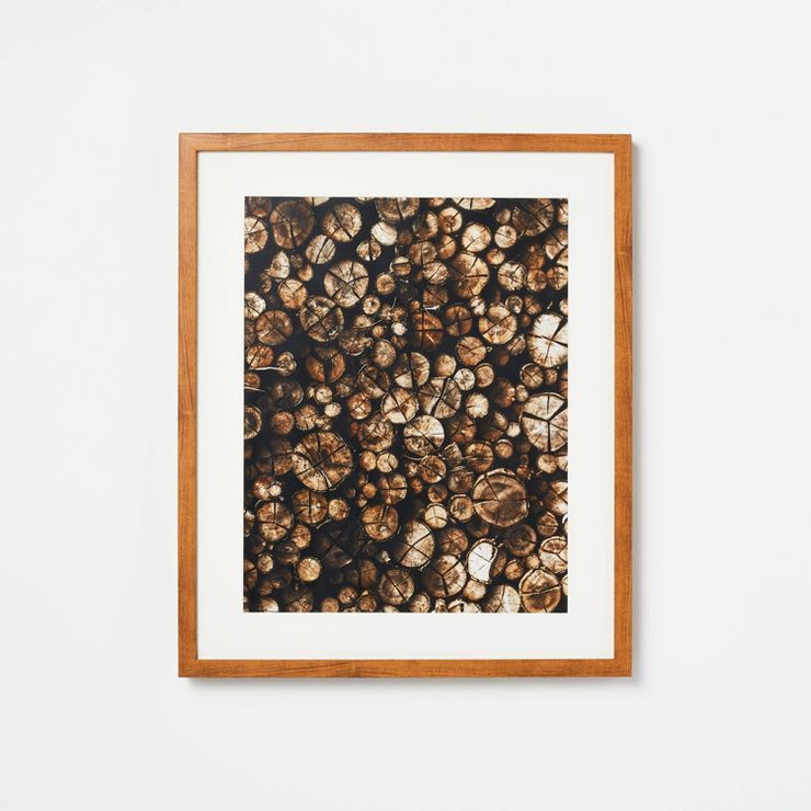 20&#34; x 24&#34; Wood Rings Framed Under Plexi Print Brown - Threshold&#8482; designed with Stud... | Target