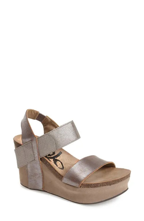 OTBT 'Bushnell' Wedge Sandal in Pewter at Nordstrom, Size 10 | Nordstrom