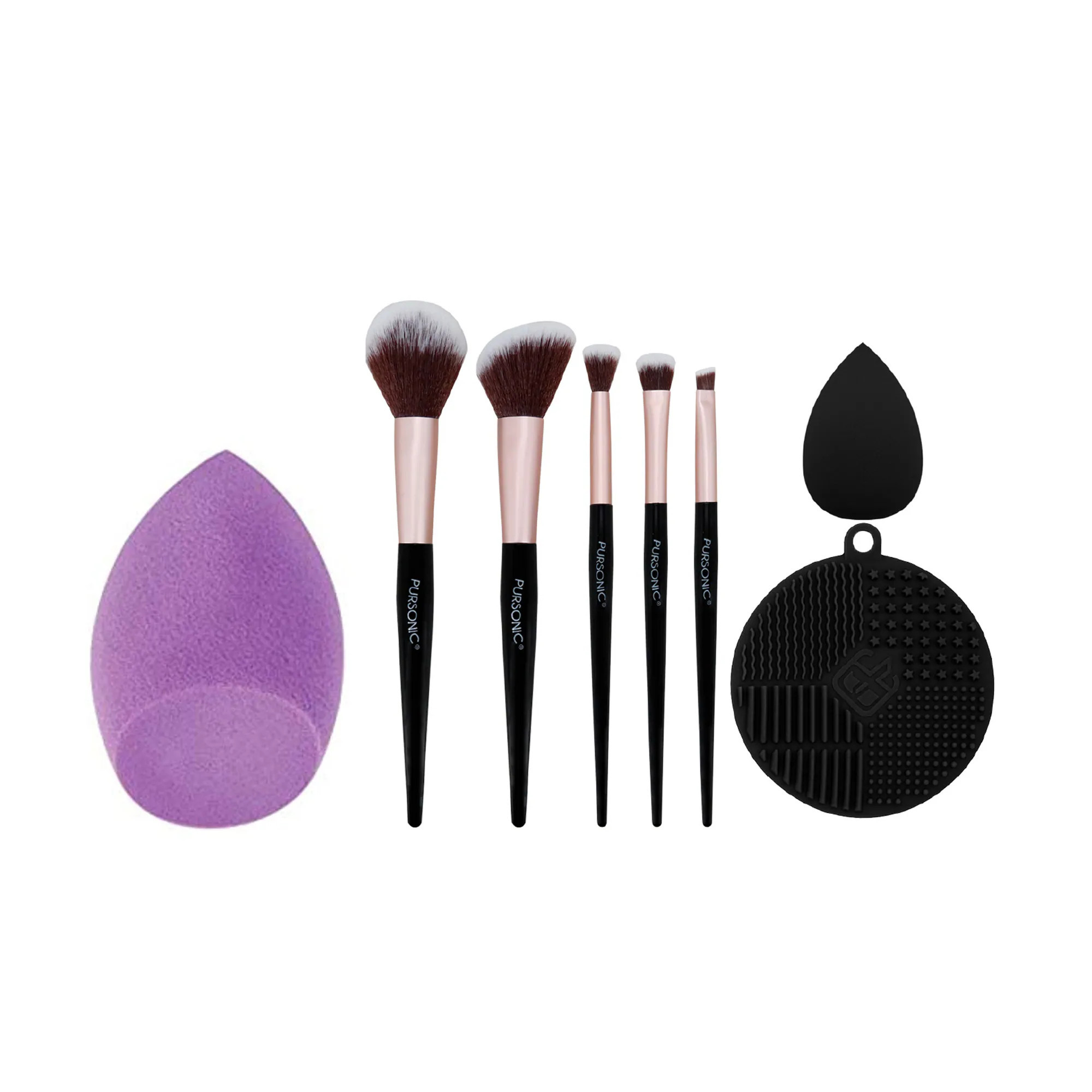 Pursonic 8 Piece Pro Makeup Application Set 7 Brushes Blending Sponge one_size | COG305-COG450 | Lowe's