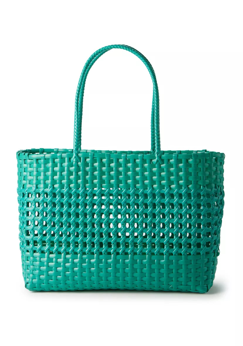 Woven Solid Color Beach Bag | Belk
