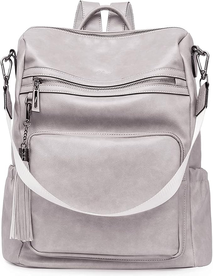 CLUCI Leather Backpack Purse for Women Designer Ladies Large Travel Convertible Shoulder Bag | Amazon (US)