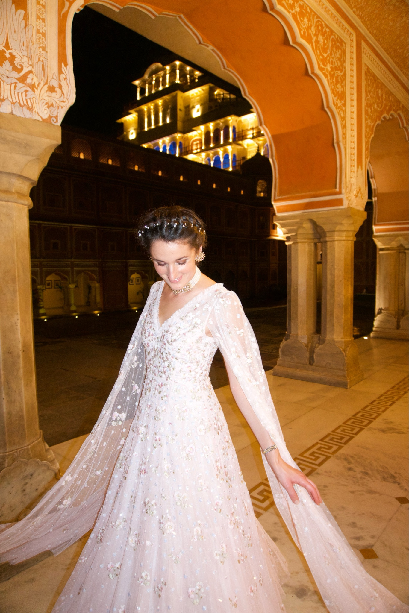Pink sequin embroidered gown with cape for a friend's 40th at Jaipur city palace 

#LTKstyletip #LTKpartywear #LTKuk