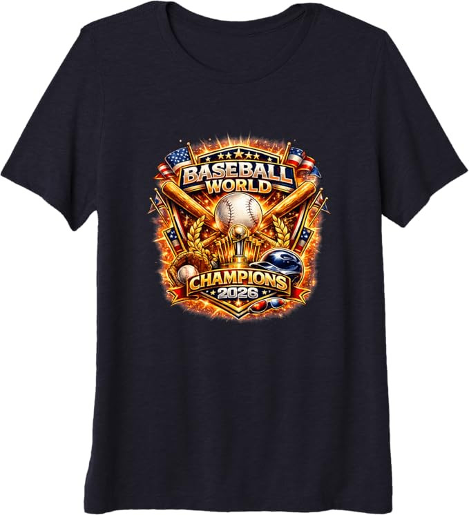 Baseball World Champions 2026 Vintage Style Graphic Premium Tri-Blend T-Shirt | Amazon (US)