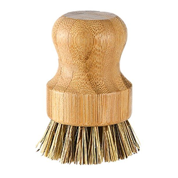 Palm Pot Brush Bamboo Round Mini Scrub Brush Natural Scrub Brush Wet Cleaning Scrubber for Wash D... | Walmart (US)