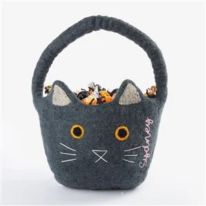 Embroidered Felt Cat Halloween Treat Bag | Things Remembered