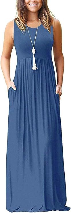 MOLERANI Women's Loose Plain Maxi Dresses Casual Long Dresses with Pockets | Amazon (US)