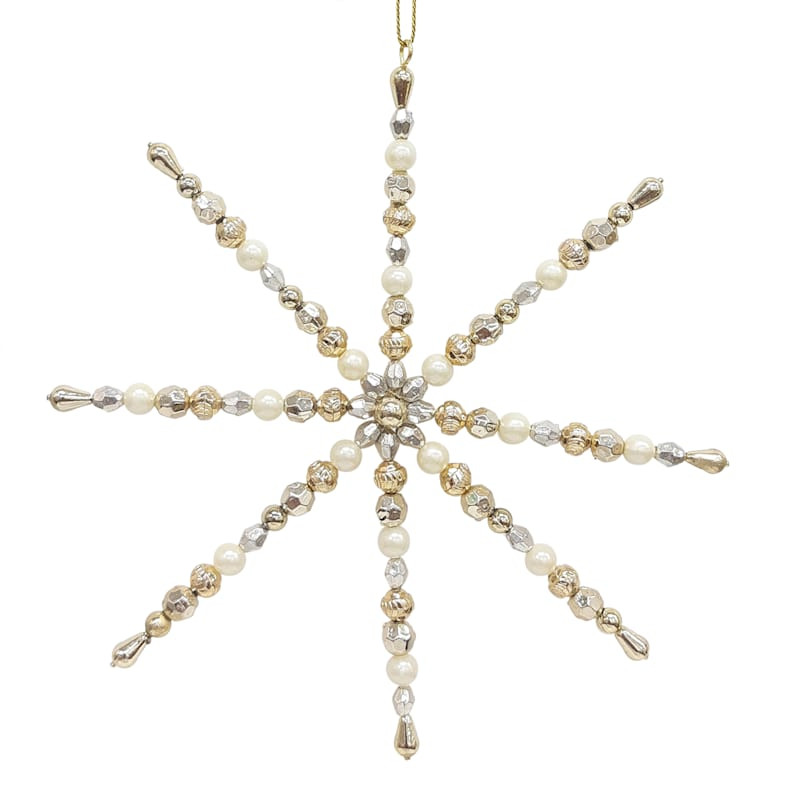 Gold Ivory & Gold Star Ornament, 7" | At Home