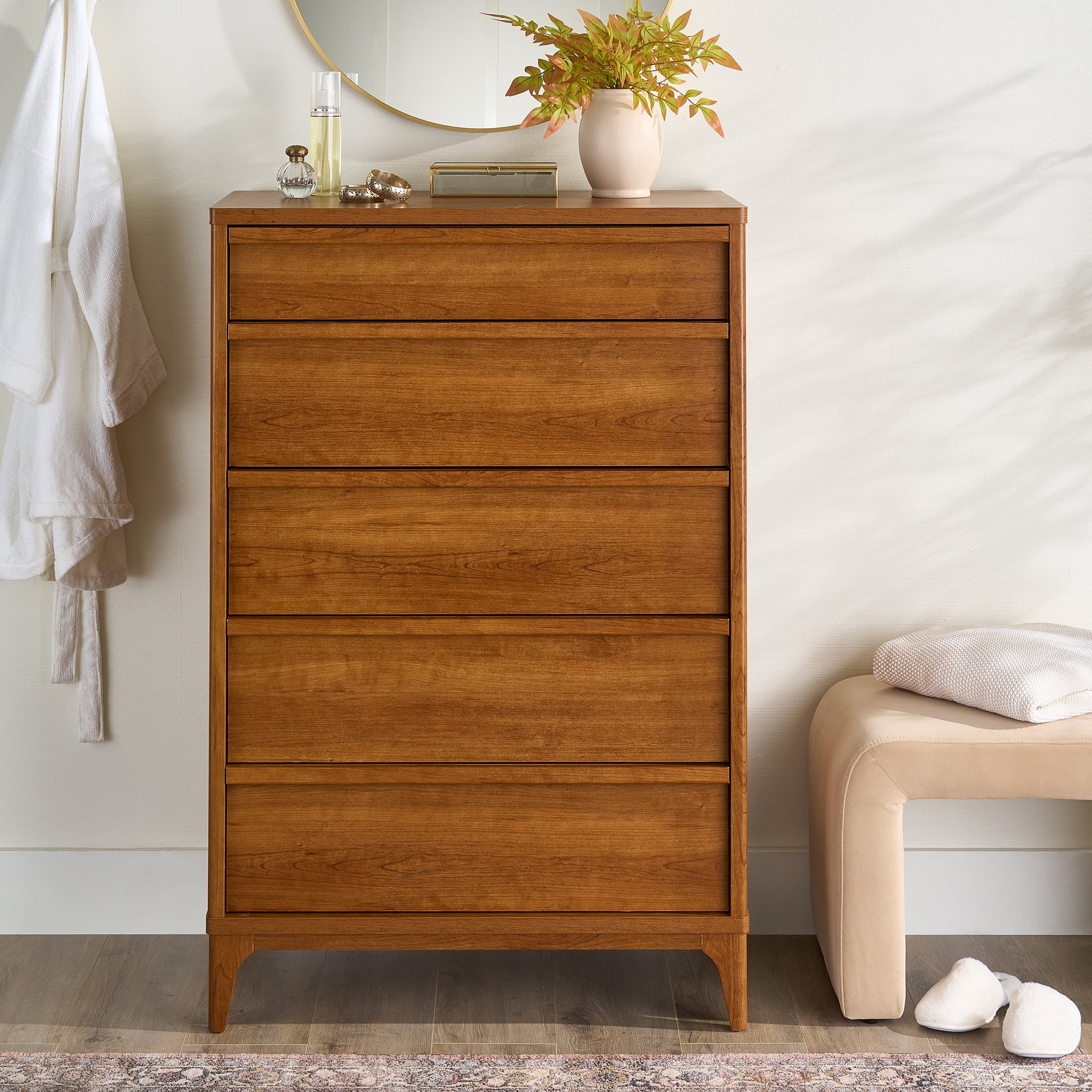 Better Homes & Gardens Greyson 5-Drawer Dresser, Acorn Finish | Walmart (US)