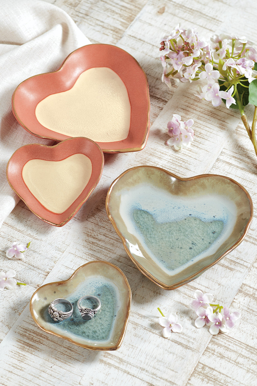 Stoneware Heart Dishes, Set of 2 | Coldwater Creek
