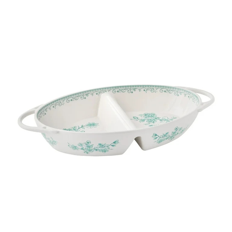 The Pioneer Woman Agatha Stoneware Divided Server, Green | Walmart (US)