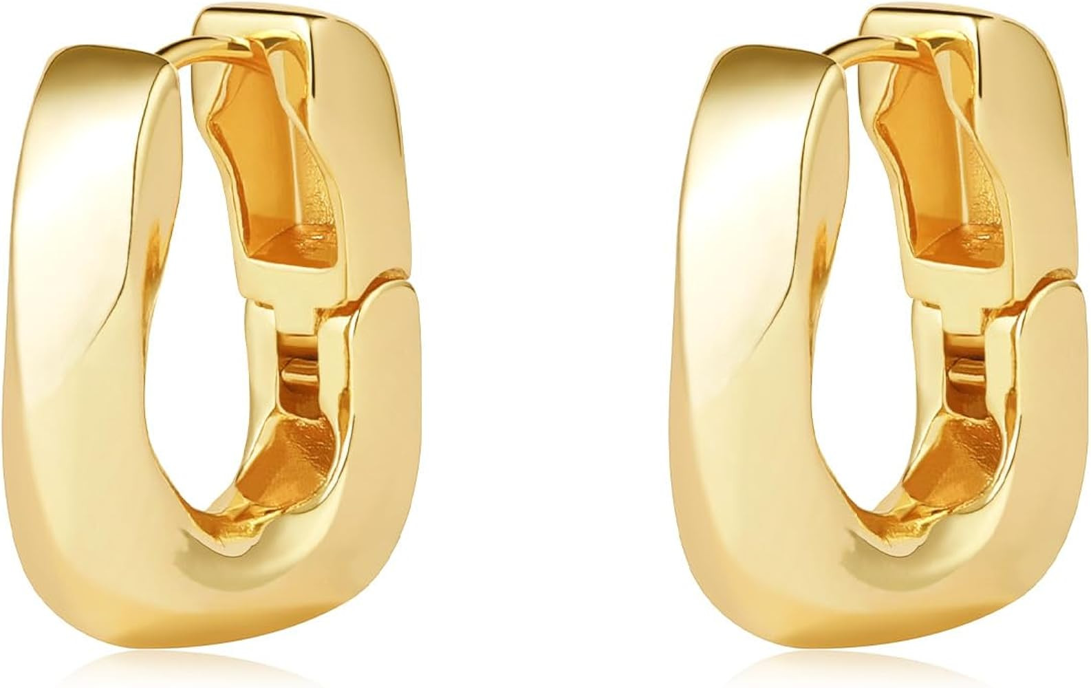 Dimore14K Gold Plated Cross Hoop Earrings with Small CZ Huggie Hoops Dangling, Trendy Gold Cross ... | Amazon (US)