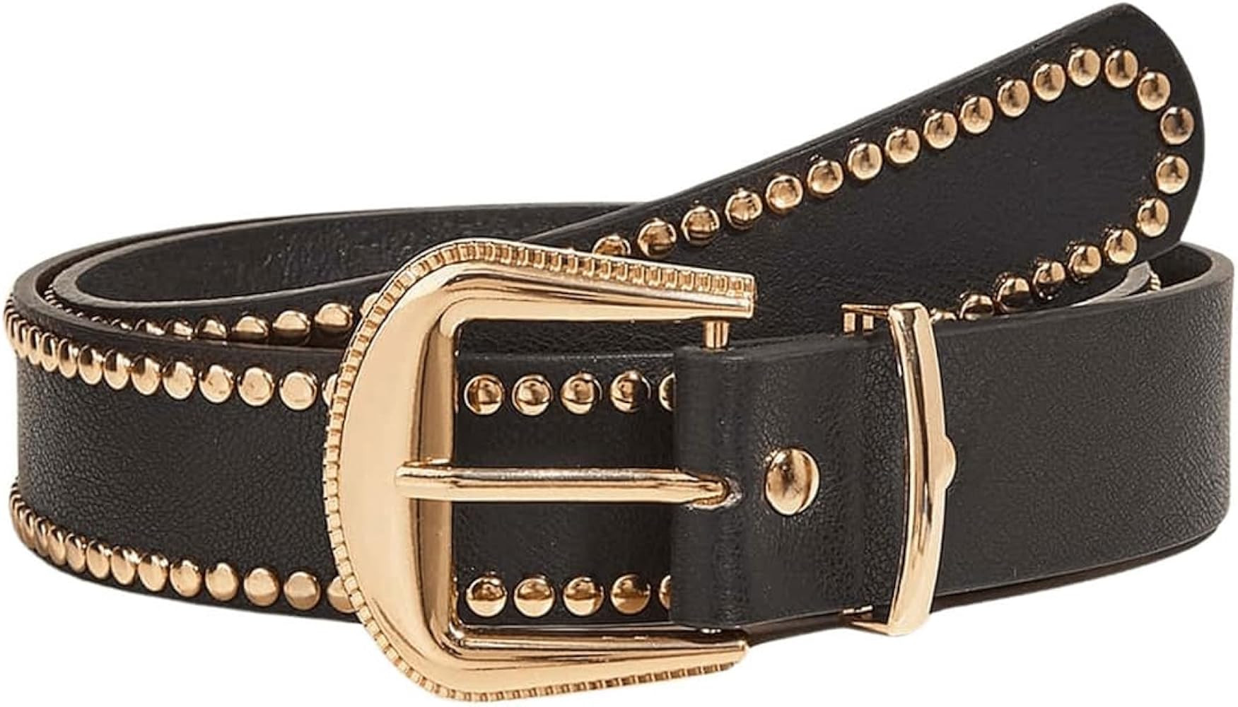 Verdusa Women's Studded PU Leather Belts Punk Waist Buckle Belt | Amazon (US)