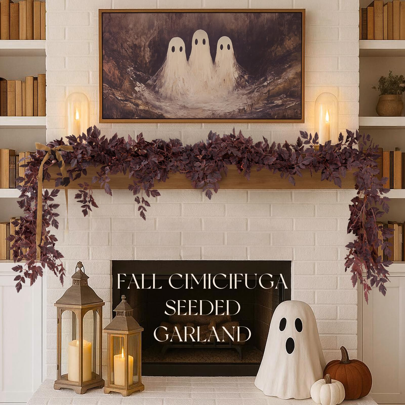 Fall Decor - Fall Decorations for Home - 6 Ft Plum Cimicifuga Seeded Garland - Artificial Leaf Ga... | Amazon (US)