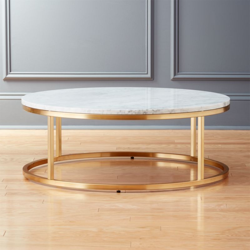 Smart Round Marble Brass Coffee Table + Reviews | CB2 | CB2