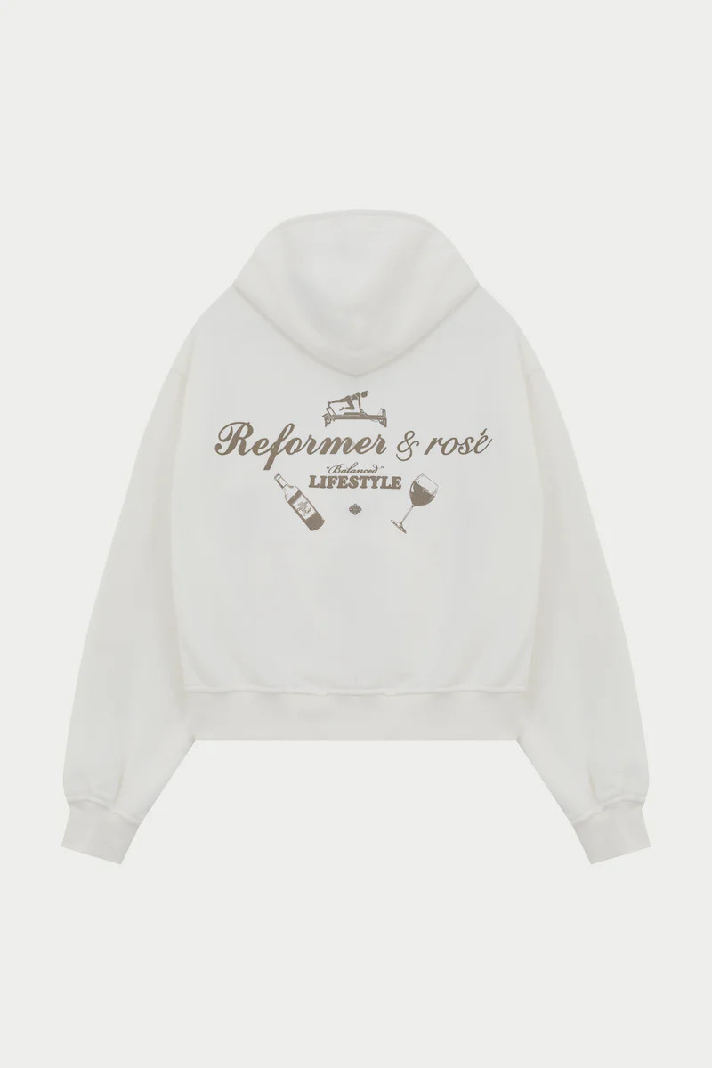 REFORMER & ROSE ZIP THROUGH HOODIE - OFF WHITE | The Couture Club