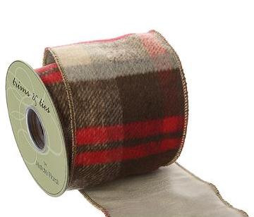 Plaid Ribbon Brown & Red | Gatehouse No.1