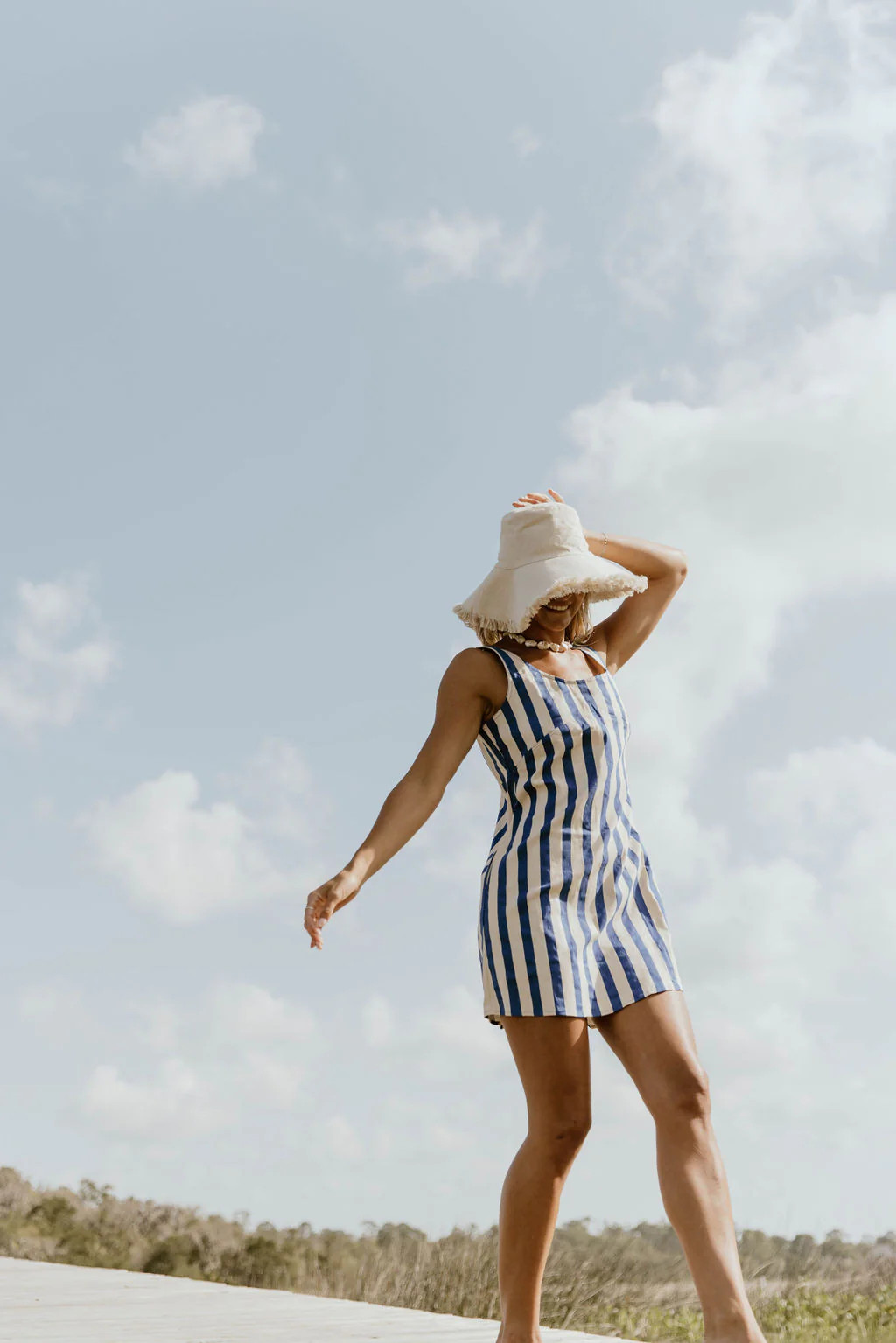 Harper Striped Mini Dress - Blue | Fancyd Boutiqe