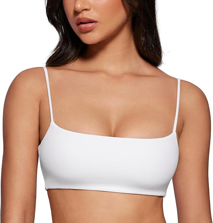 INGIA Women's Square Neck Sports Bra Spaghetti Strap Padded Cami Yoga Wireless Square Back Workou... | Amazon (US)