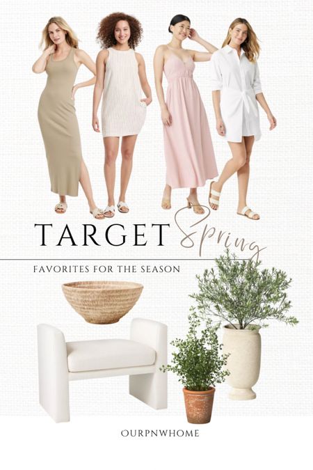 Spring home at fashion finds from Target 🎯 

Tan bodycon dress, maxi dress, midi dress, striped dress, shirt dress, white dress, pink dress, spring dresses, spring fashion, spring outfit, summer outfit, summer dress, sundress, planter pots, faux plants, faux greenery, decorative bowl, neutral home, modern ottoman, vanity stool, small bench, footstool, footrest

#LTKhome #LTKSeasonal #LTKstyletip
