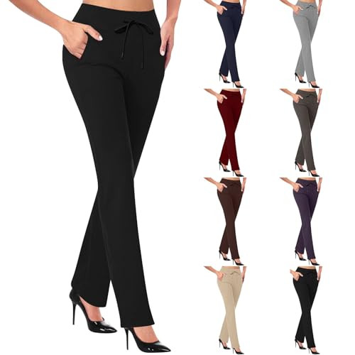 Lightning Deals Amaon Lightning Deals Today Black Dress Pants Women Work Pants for Women 2024 High Waist Stretch Athletic Workout Yoga Pants Fashion Casual Comfy Business Trouser Black Medium | Amazon (US)