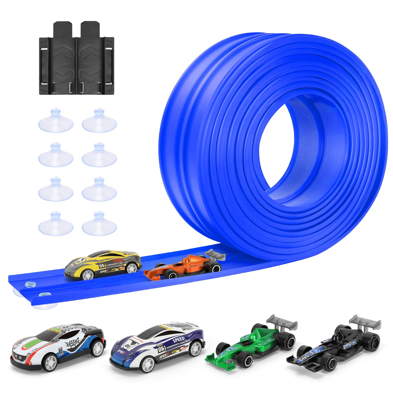 KETIEE Flex Tracks 16Ft for Kids: Flexible Race Car Ramp Track with 4 Small Racecars and 8 Suctio... | Amazon (US)