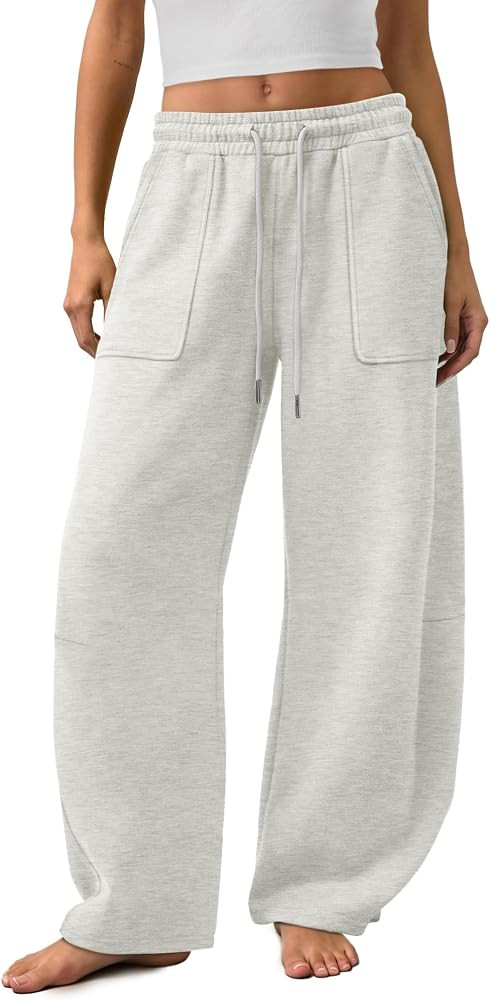 Barrel Sweatpants Women Baggy Wide Leg Sweat Pants with Pockets | Amazon (US)