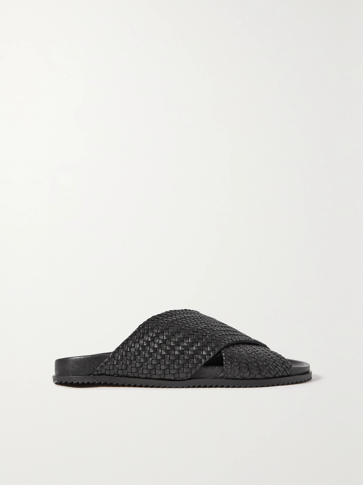 ST. AGNI - + Net Sustain Arne Woven Leather Slides - Black | NET-A-PORTER (US)