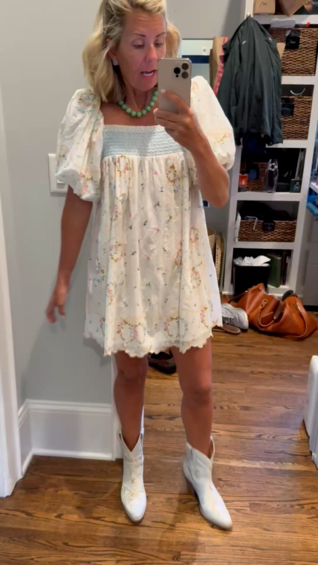 OOTD…. Headed out the door for a meeting. I will never get over this adorable baby doll dress and I pulled out my boots for CMA fest. Let’s have a great day, ladies!
Dress - small
Boots - 8

#LTKdayinmylife #LTKmomlife #LTKOver40
