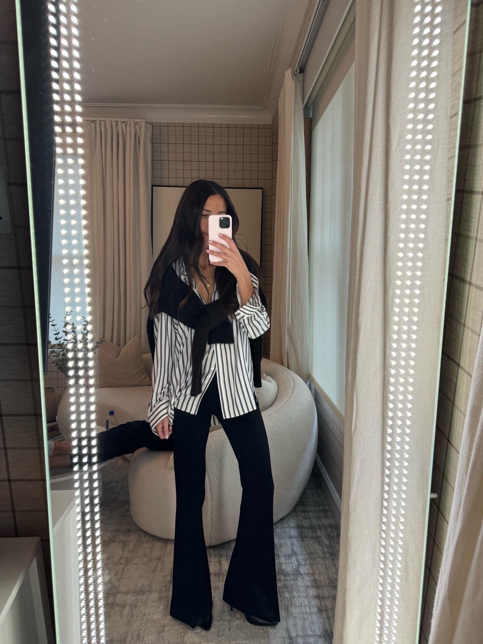 STYLE SESSION: Love the look of my flare pants paired with heeled boots. A simple but chic look 🖤

#LTKstyletip #LTKSeasonal