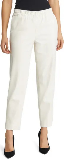Anne Klein Faux Leather Straight Cut Ankle Pants | Nordstrom | Nordstrom
