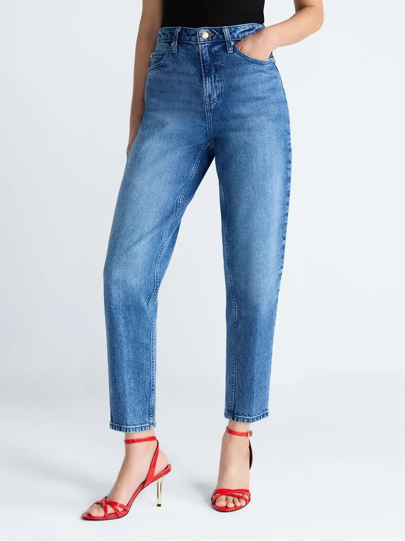 Devil Wears Prada Scoop Collection Women's and Women's Plus Crease Barrel Jeans, 26.5'' Inseam, S... | Walmart (US)