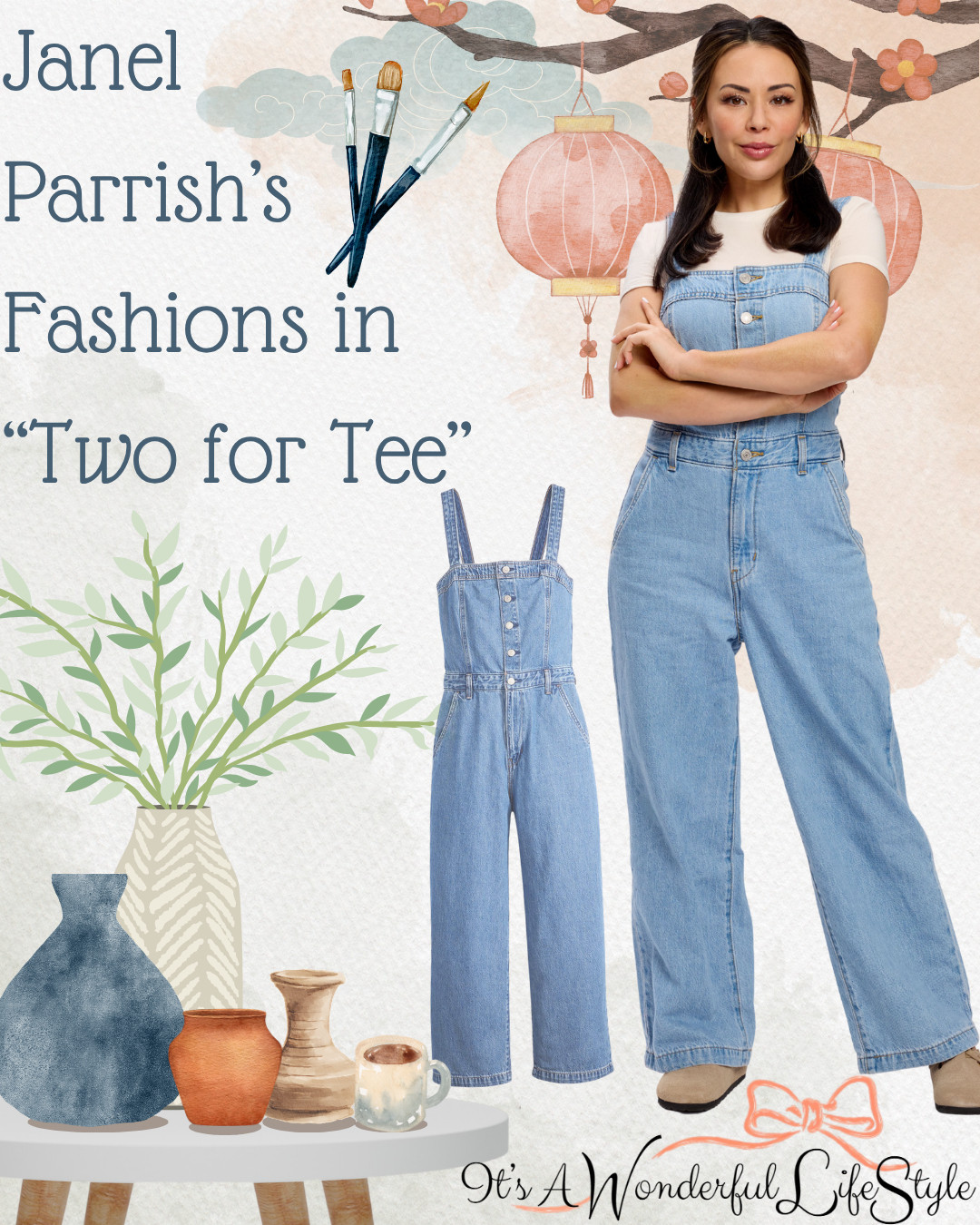 Get the cutest overalls worn by Janel Parrish in her new Hallmark movie "Two for Tee" ... the perfect casual spring look you’ll want on repeat! 

 #LTKSaleAlert