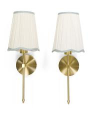 2pk 20in cordless pleated shade metal wall sconces | TJ Maxx
