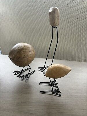 3 Ikea Fiskelage MCM-Style Bird Figurines Sculptures Wood & Wire Discontinued | eBay US